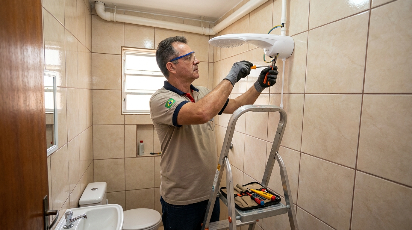 Substituição de Chuveiro Antigo em Novo Hamburgo‑RS